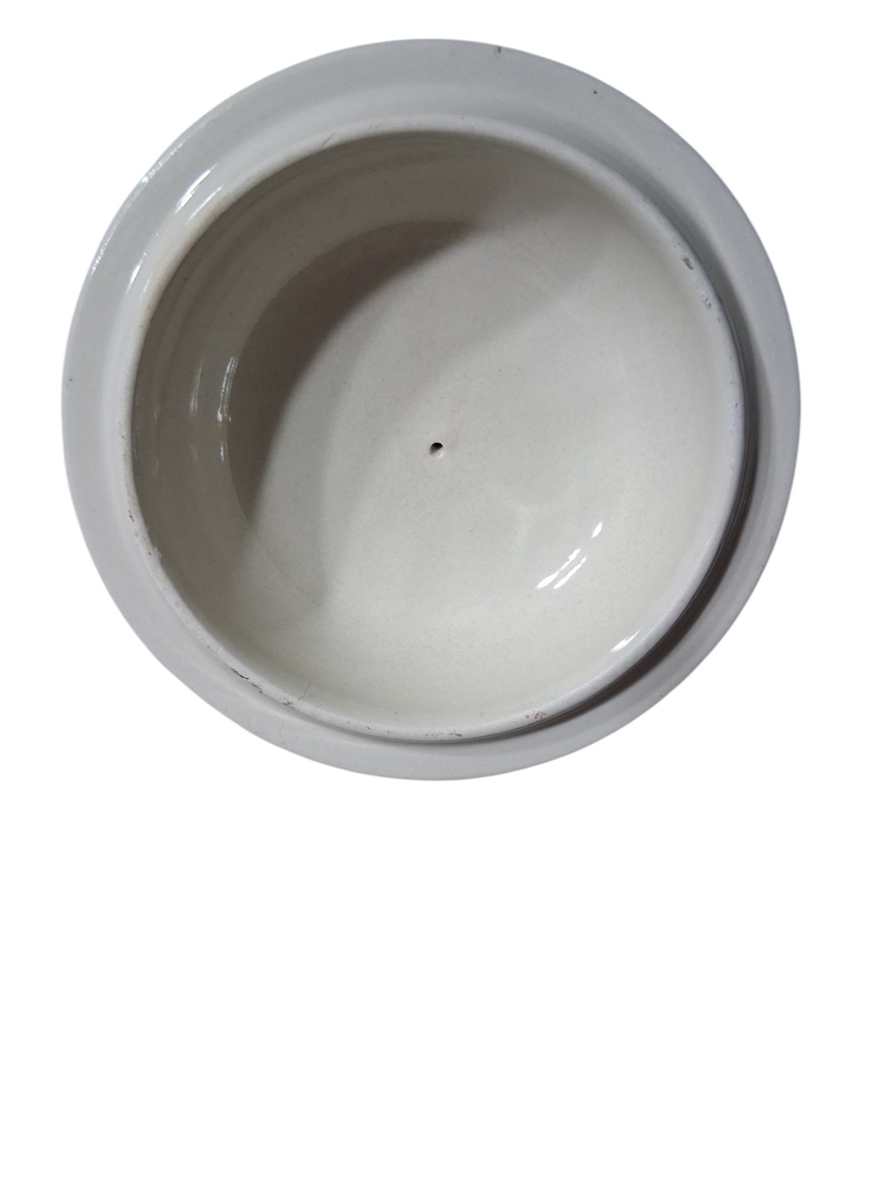 White Ceramic Floral Canister with Pink Rose Motif - Picture 4 of 6